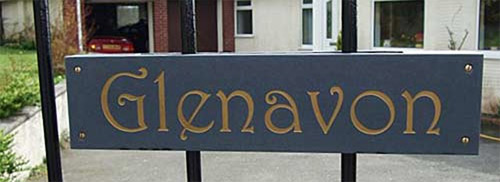 Corian Slate House Sign