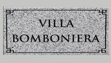 home name plate in artic grey granite